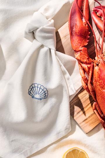 Stofserviet - Butter cream nuance m. musling