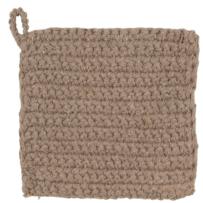 Grydelap - Hæklet - Brun