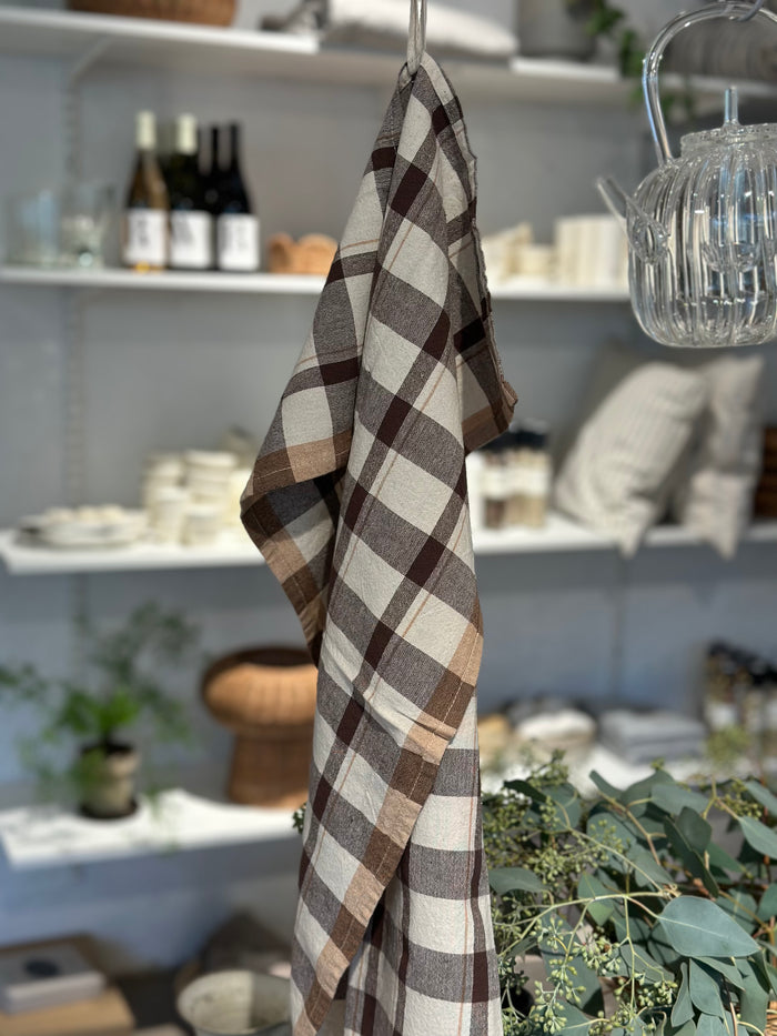 Viskestykke - Mørkebrun/Ecru tern