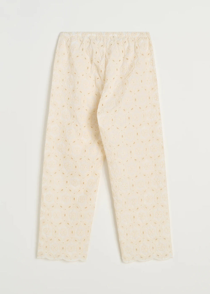 Aiayu - Ava Pant Embroidery - Pure Ecru