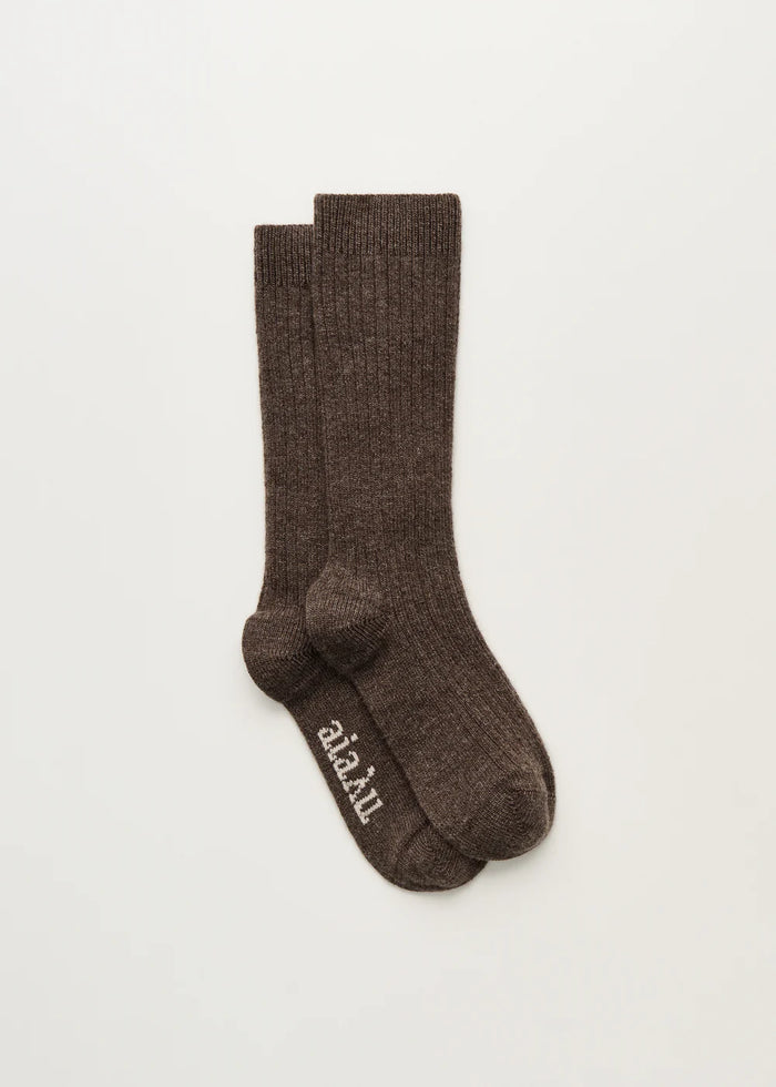 Aiayu - Cashmere Strømper - Dark Brown
