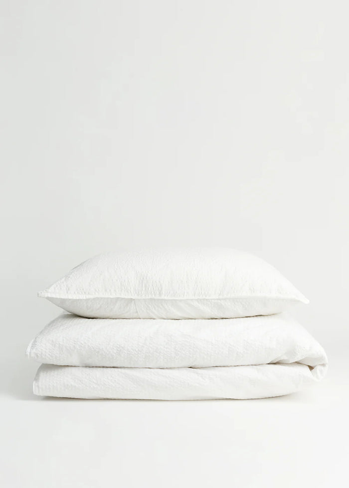 Aiayu - Seersucker Sengetøj 140x200 - White