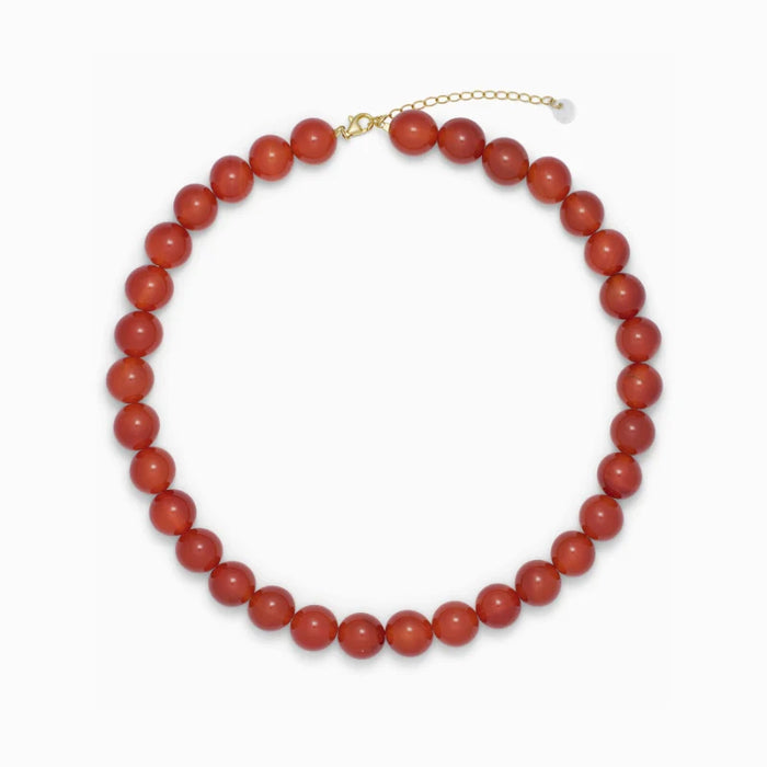 Faro Rød Jade - Krystal Halskæde