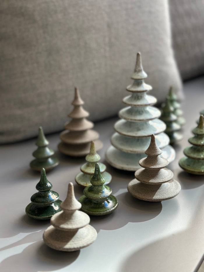 Keramik juletræer - grønne