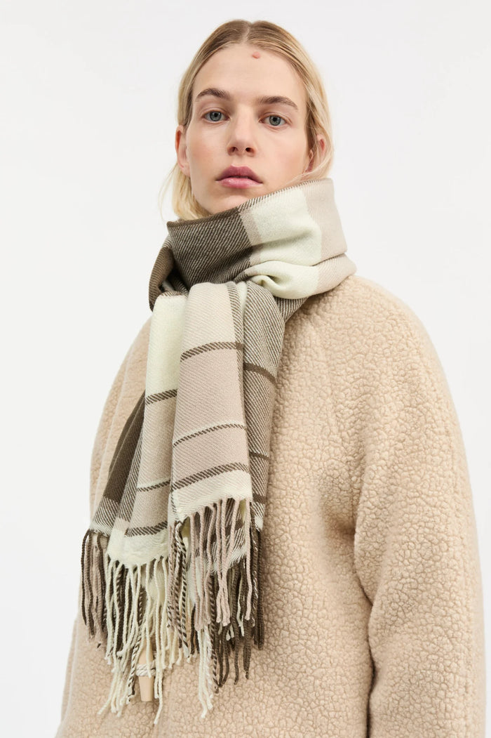 Skall Studio - Nelle Scarf - Brown/Ecru check
