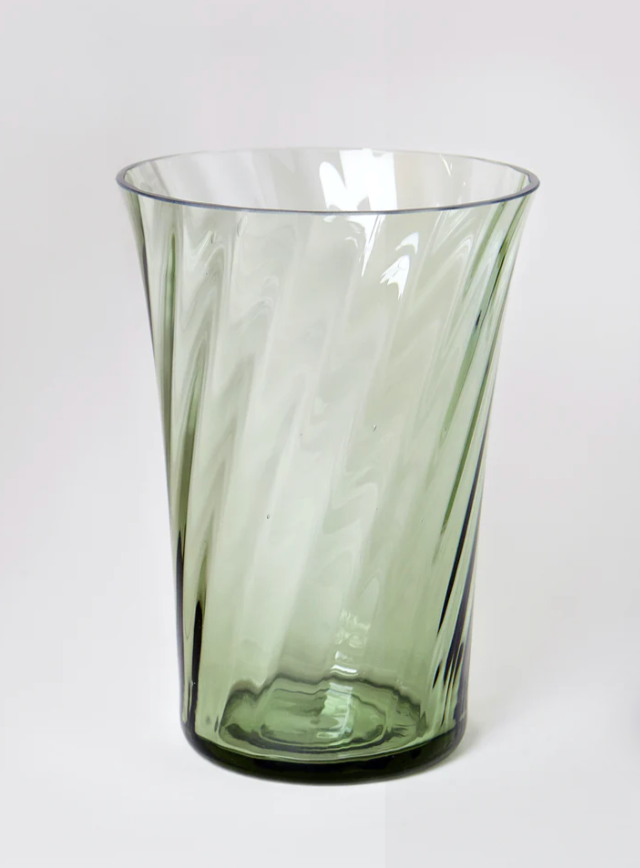Stilleben - Concave vase - Swirl - moss green 20cm