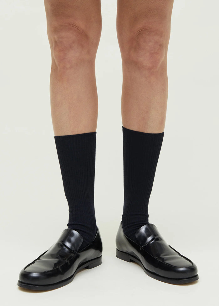 Aiayu - Wool Rib Socks - Black