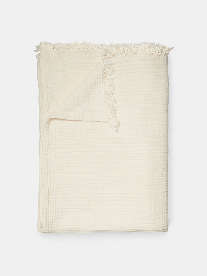 Aiayu - Cotton Throw - Pure Ecru