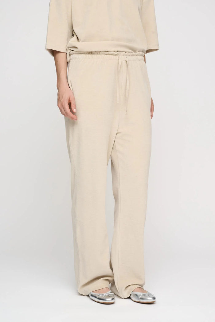 Moshi Moshi Mind - Sonja Pants Velvet - Pure Beige