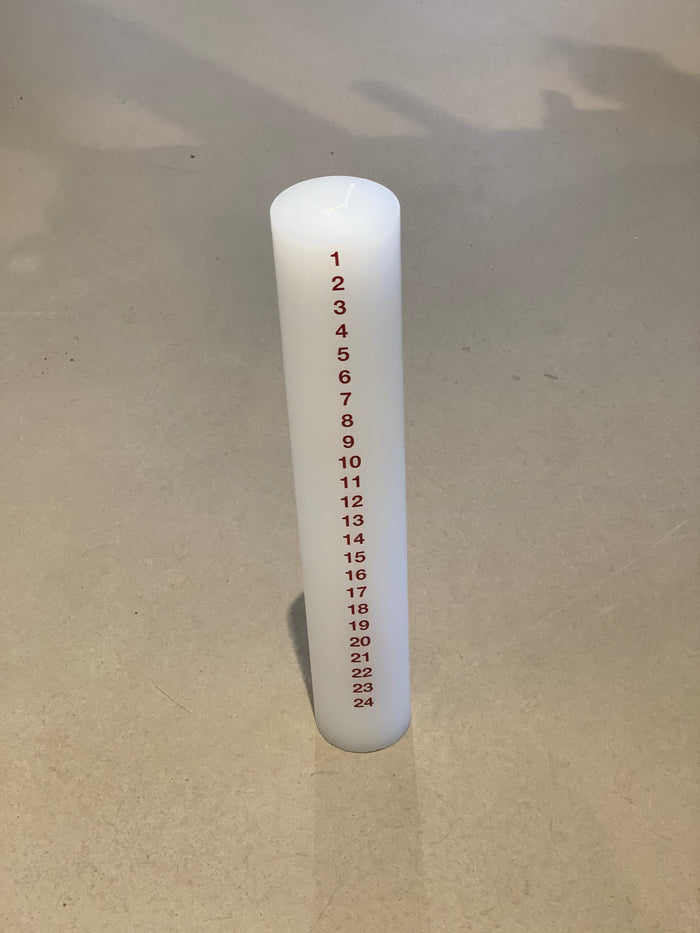 Kunstindustrien - Kalenderlys - 5x30 cm - Mørk Rød