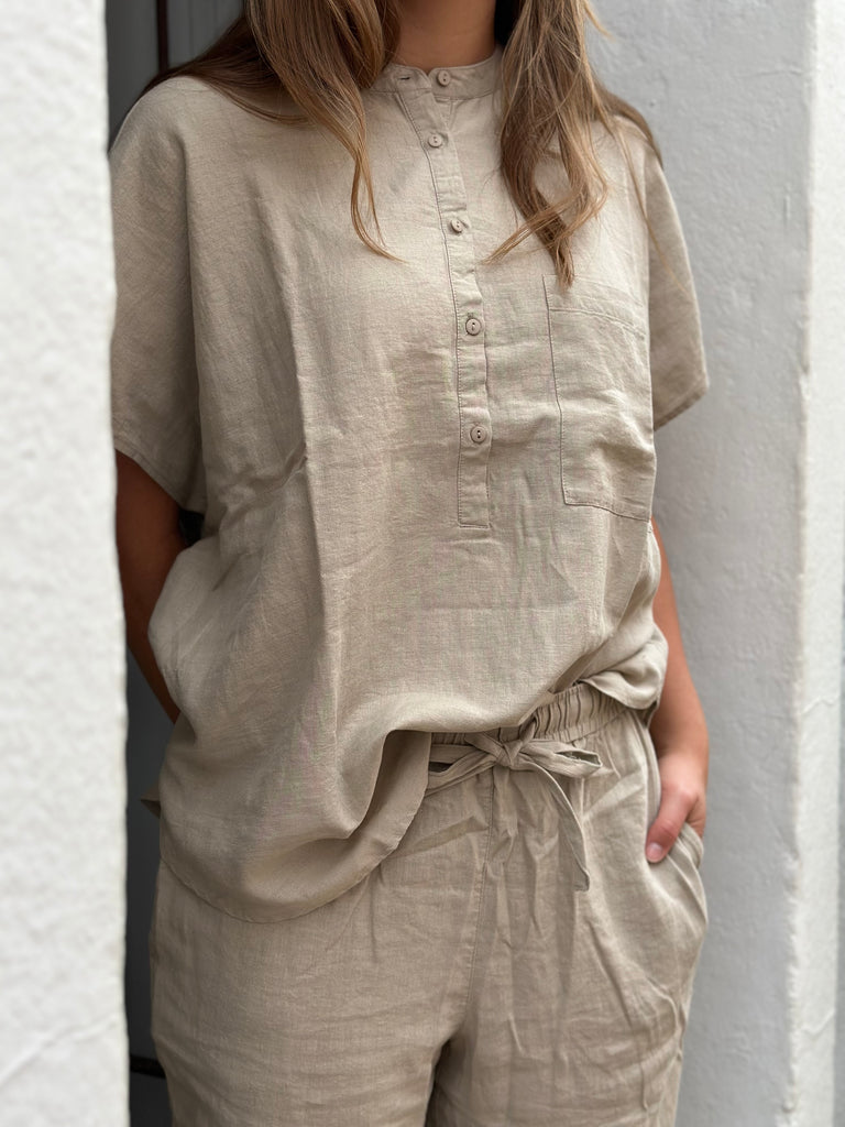 Frau - Colombo Linen Top - Pure Cashmere