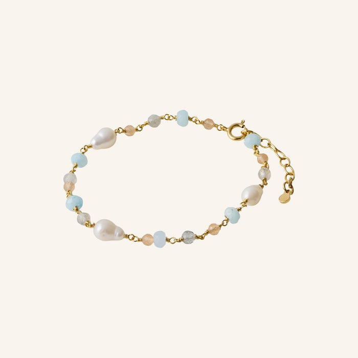 Pernille Corydon - Mellow Blue Bracelet - Forgyldt