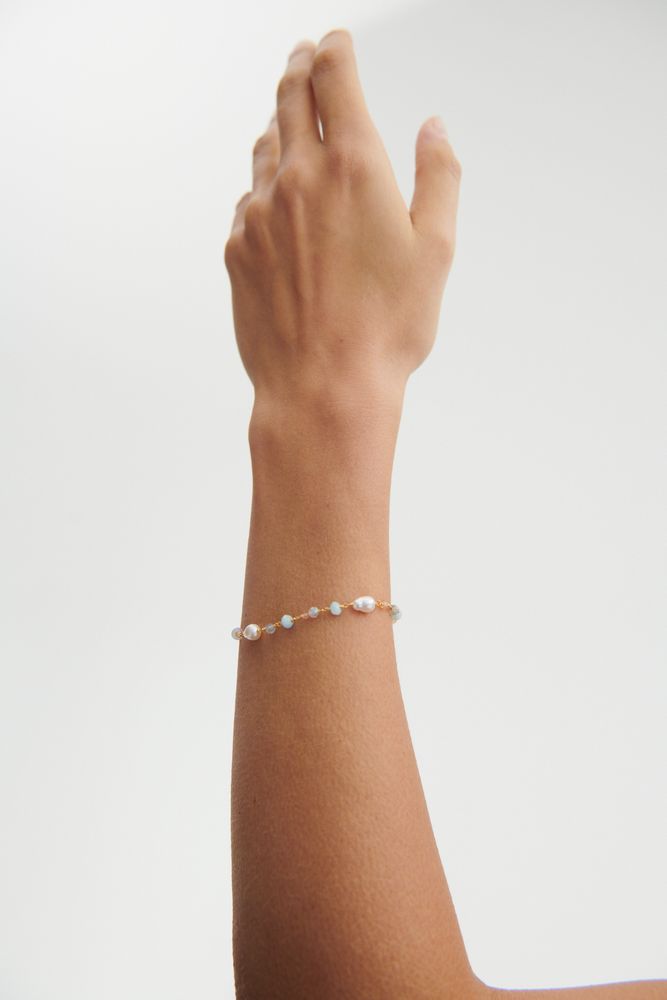 Pernille Corydon - Mellow Blue Bracelet - Forgyldt