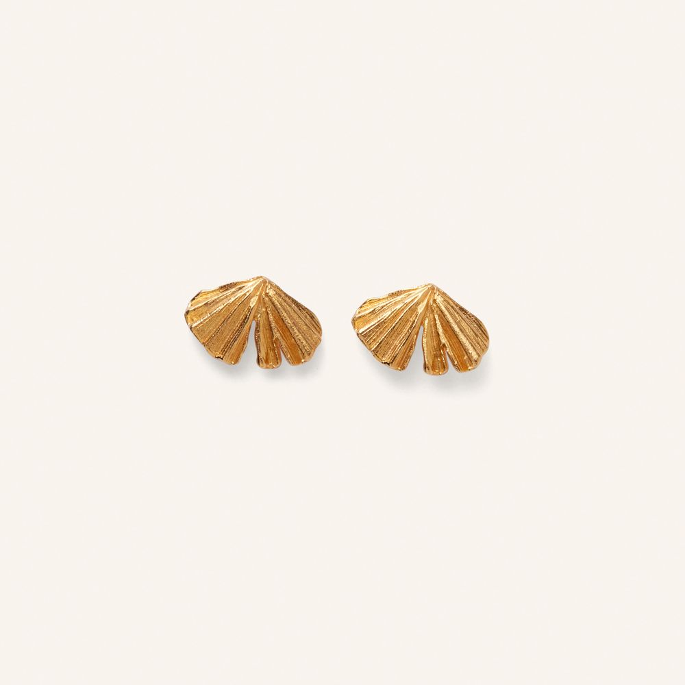 Pernille Corydon - Autumn Leaf Earsticks - Forgyldt
