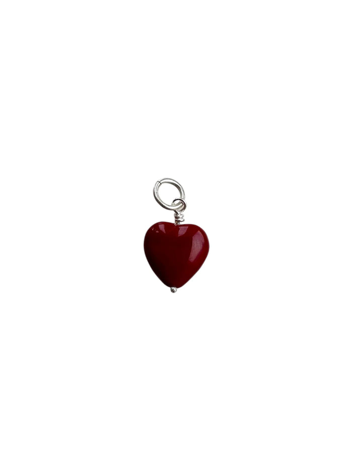 French Heart Vedhæng - Wine/Sølv