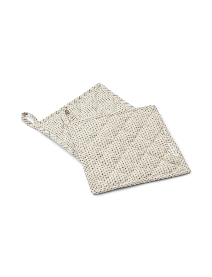 Studio Feder - Grydelapper - Creme Black Plaid