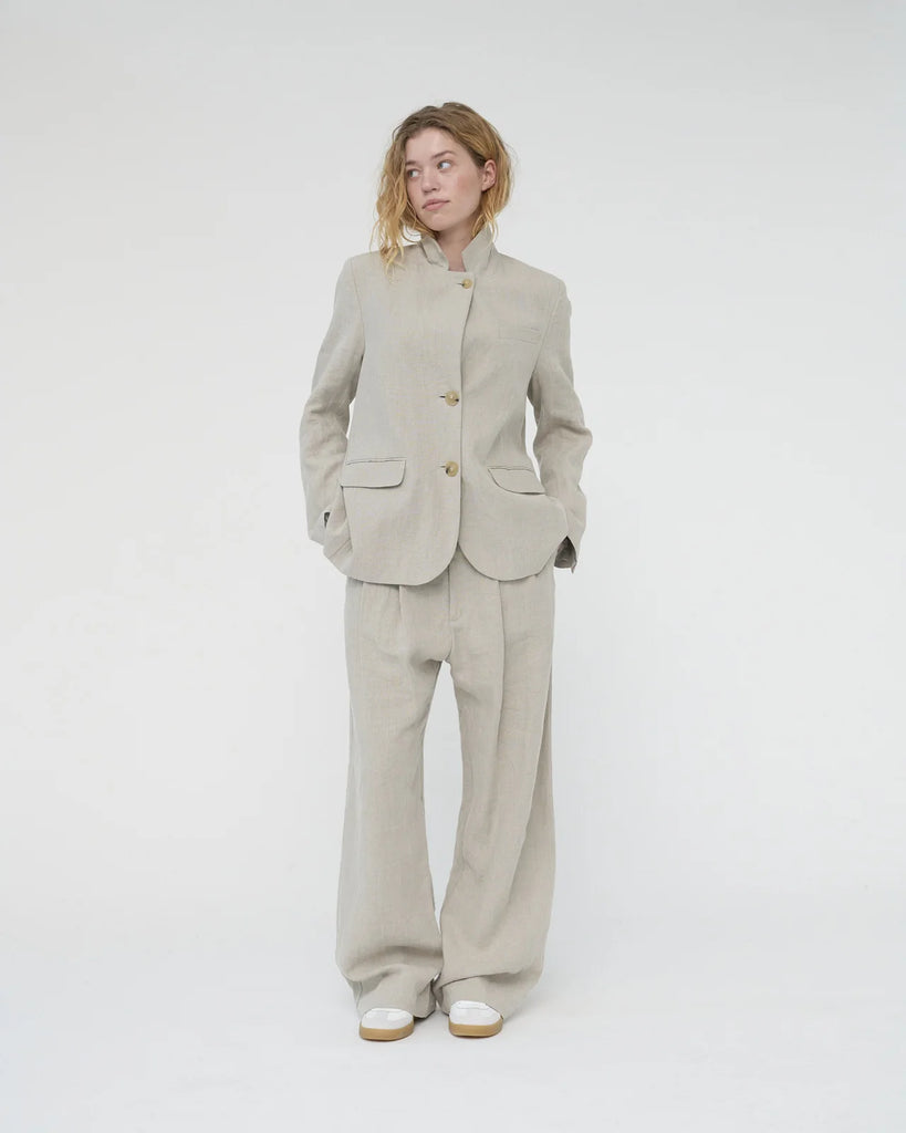 Af Agger - Linen Straight Blazer - Nature