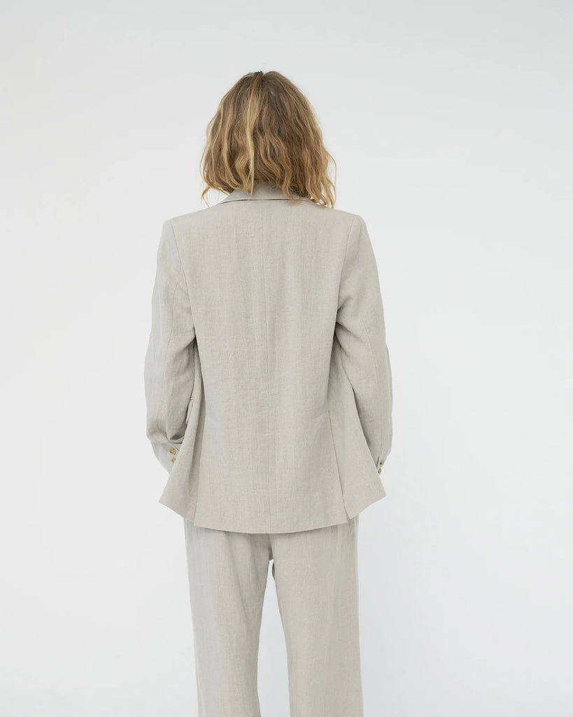 Af Agger - Linen Straight Blazer - Nature