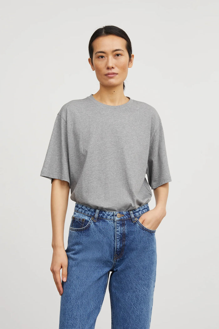 Skall Studio - Andy Oversized Tee - Mid Grey Melange