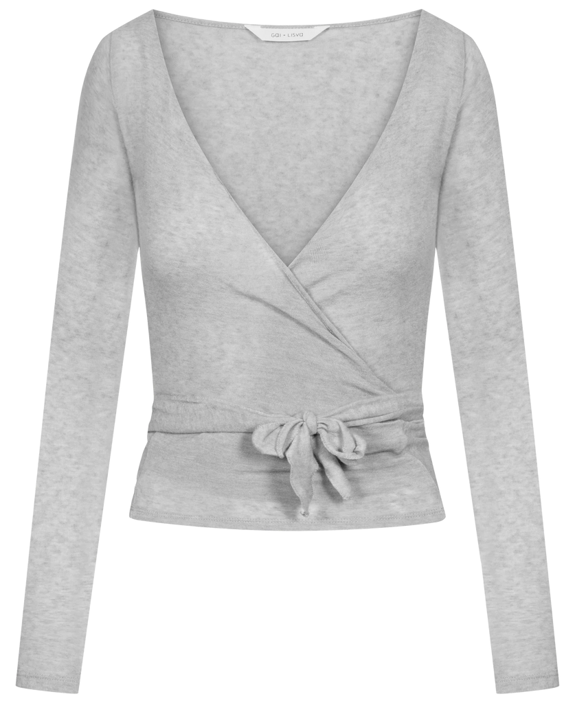 Gai+Lisva - Anne Wrap Top - Light Grey Melange
