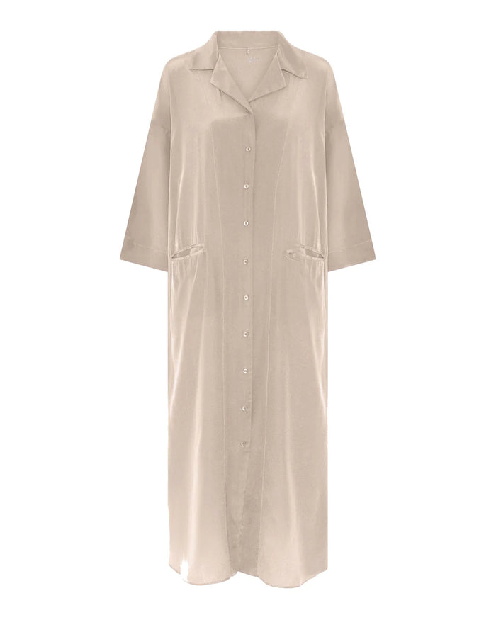 Frau - Berlin Silk Crepe Dress - Stucco