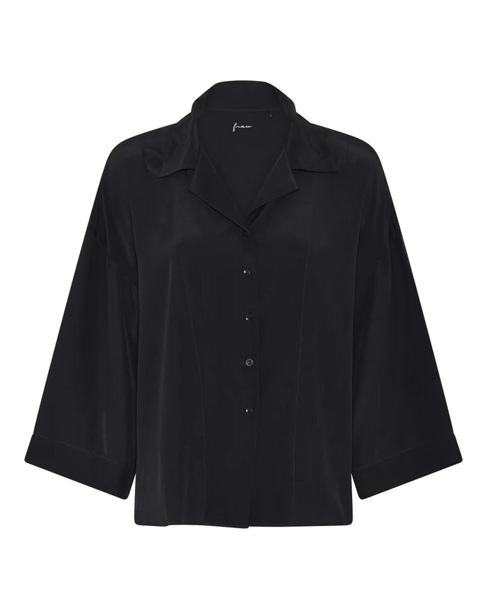 Frau - Berlin Silk Crepe Shirt - Black