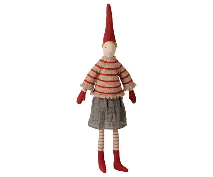 Maileg - Nisse Str. 3 - Pige m. Stribet Strikket Sweater