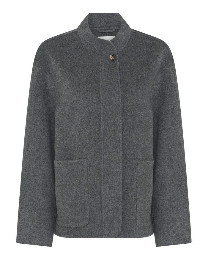 Frau - Chicago Pure Wool Jacket - Dark Grey Melange