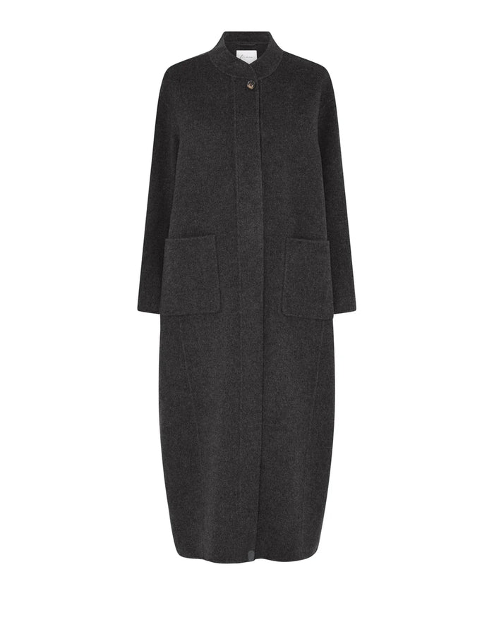 Frau - Chicago Pure Wool Long Coat - Chocolate Torte Melange
