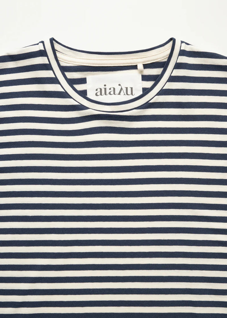 Aiayu - Classic Circular Tee Striped - Mix Night