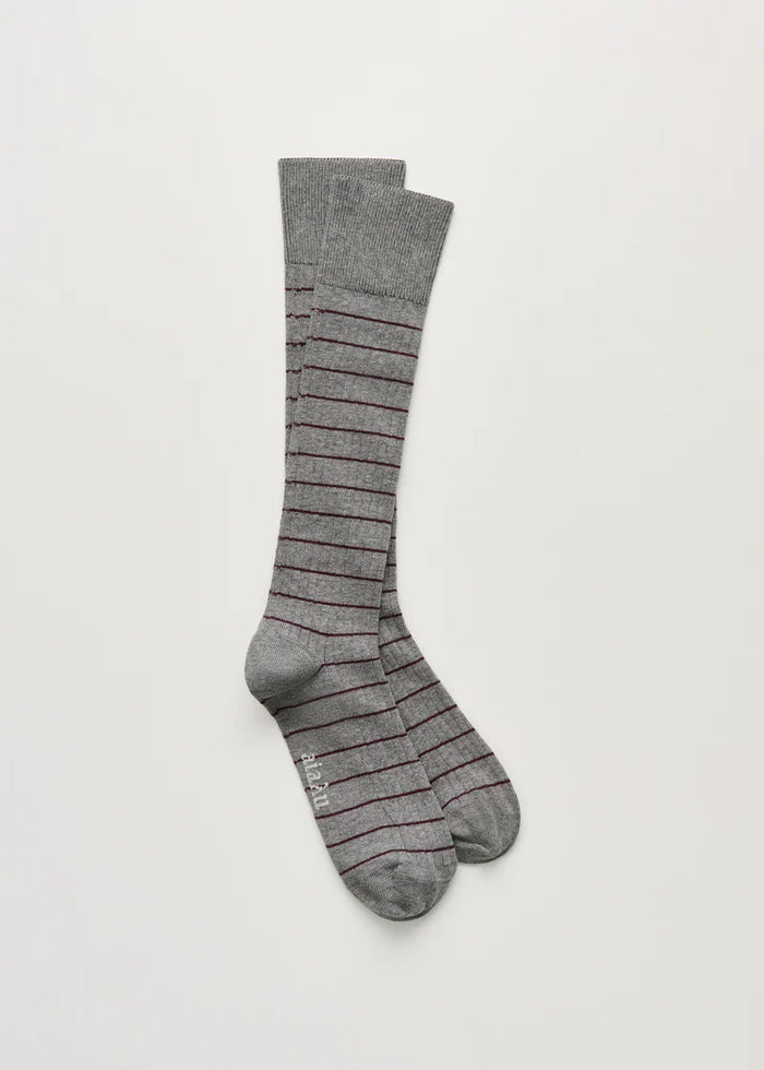 Aiayu - Cotton Long Socks - Mix Bordeaux Melange
