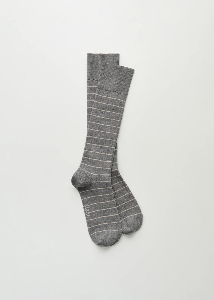 Aiayu - Cotton Long Socks - Mix Grey Melange