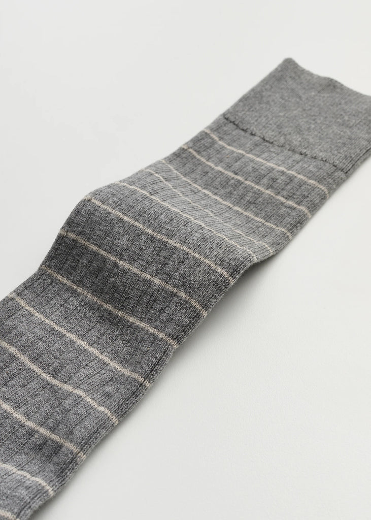 Aiayu - Cotton Long Socks - Mix Grey Melange