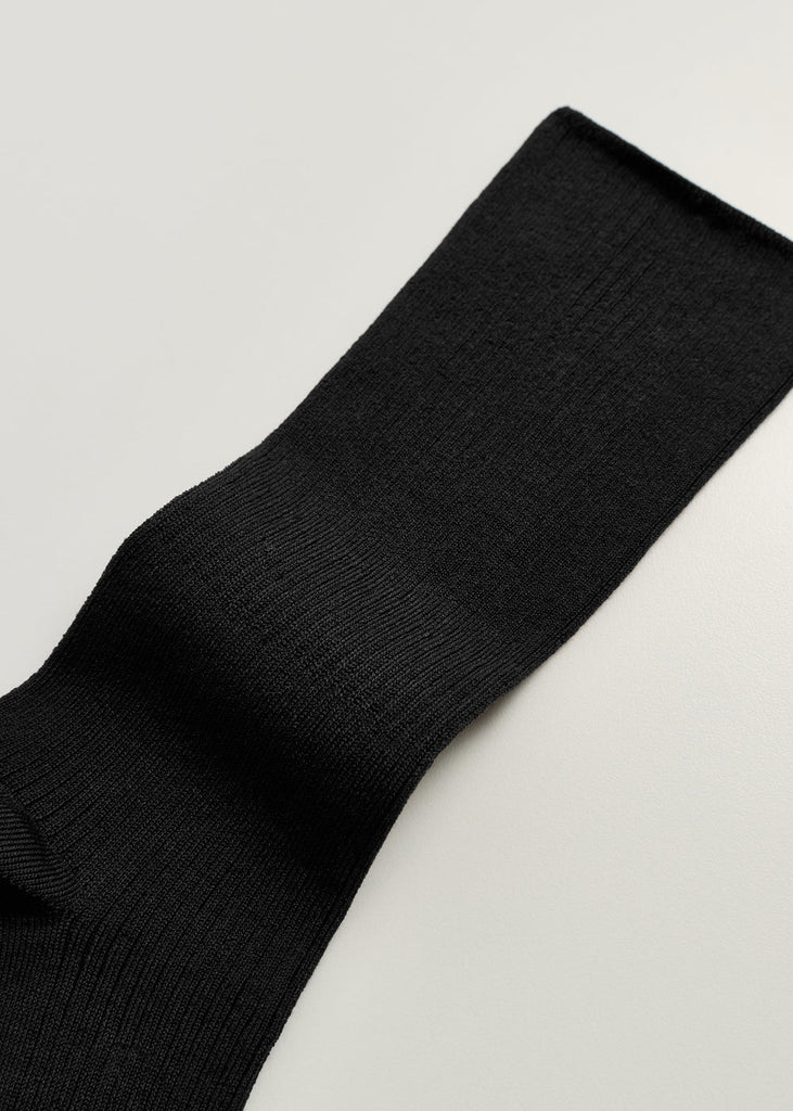 Aiayu - Cotton Rib Socks - Black