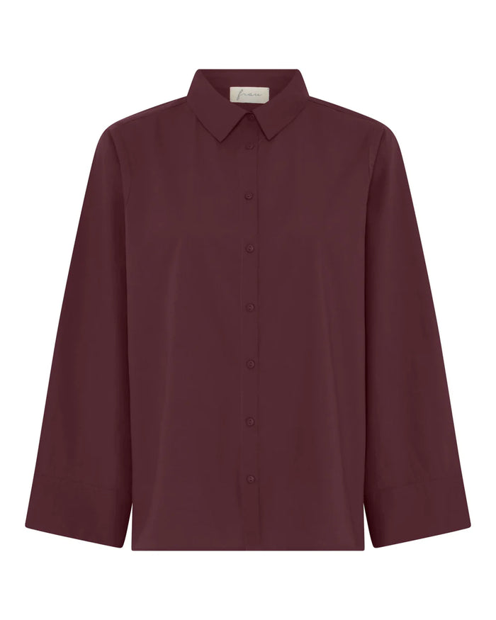 Frau - Dhaka Wide Sleeve Shirt - Red Mahogny