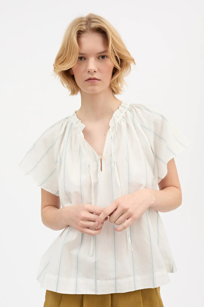 Skall Studio - Gabrielle Blouse - White/Navy Stripe