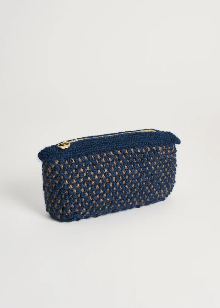 Aiayu - Helen Classic Clutch - Mix Navy/Brown
