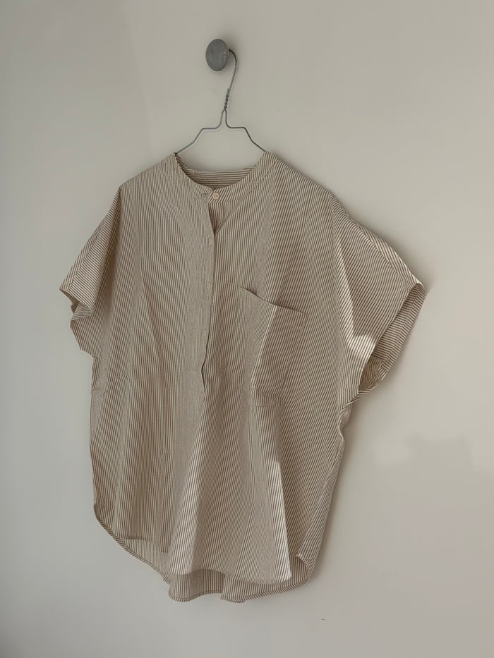 Frau - Colombo Top - Tapioca Coffee Stripe