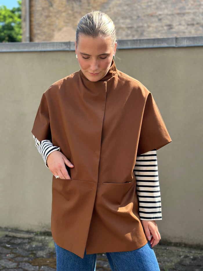 Crowd - Short Mok Coat - Chocolate Brown