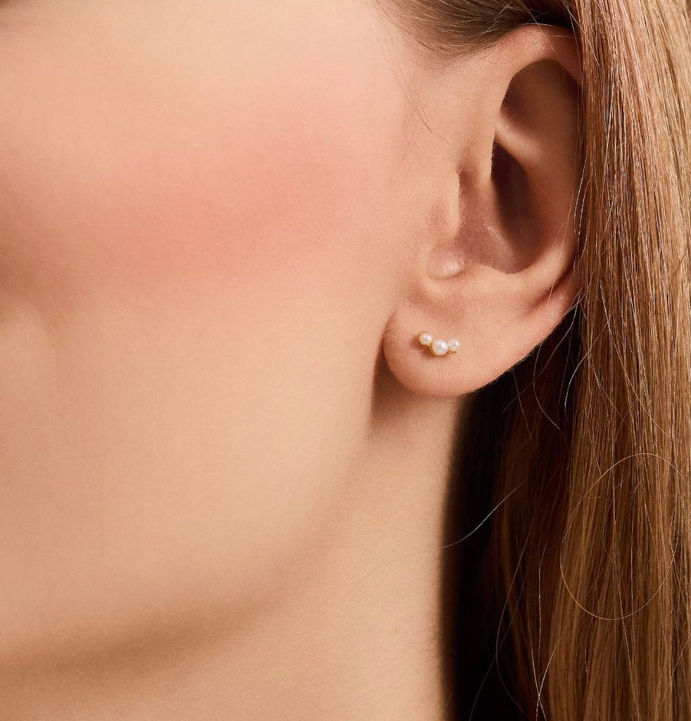 Pernille Corydon - Ocean Pearl Earsticks - Sølv el. Forgyldt