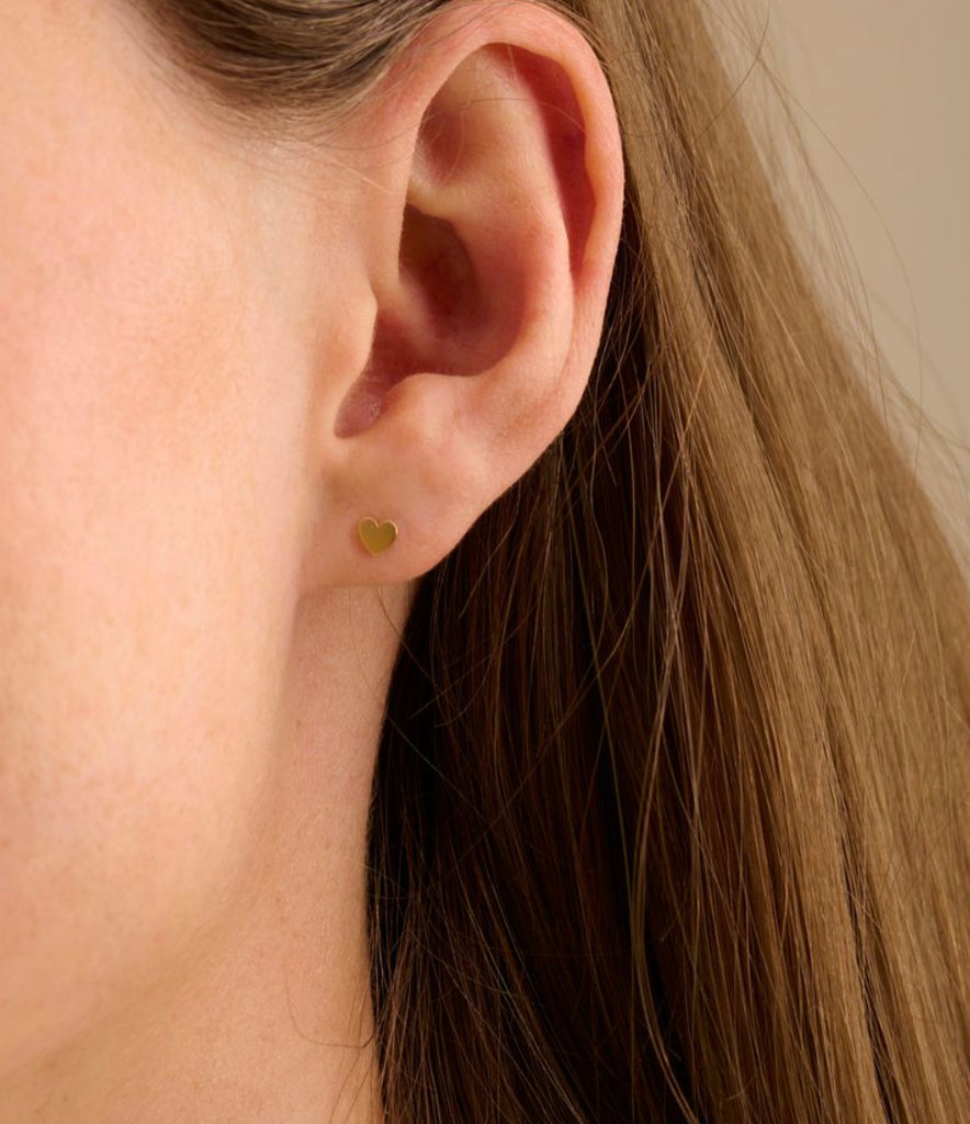 Pernille Corydon - Mini Heart Earsticks - Sølv el. Forgyldt