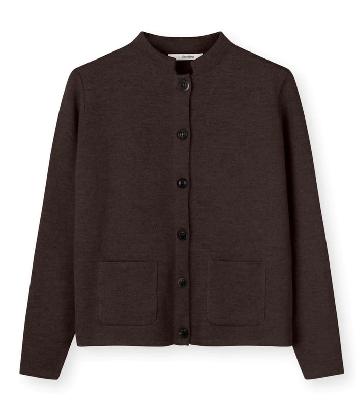SIBINLINNEBJERG - STRIK CARDIGAN - COFFEE