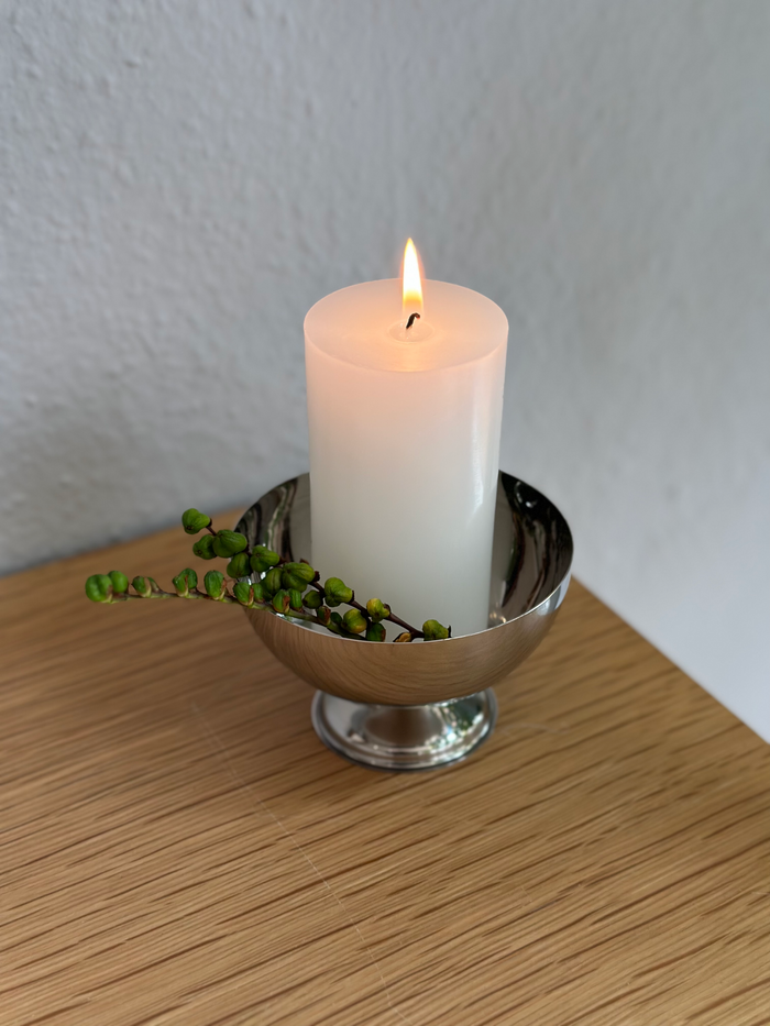 Stål Skål M. Stearinlys