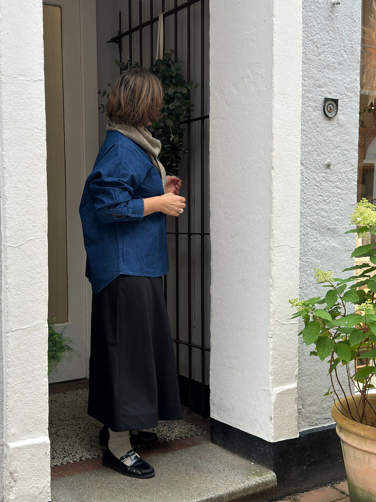 Frau - Dhaka Denim Skjorte - Dark Blue Denim