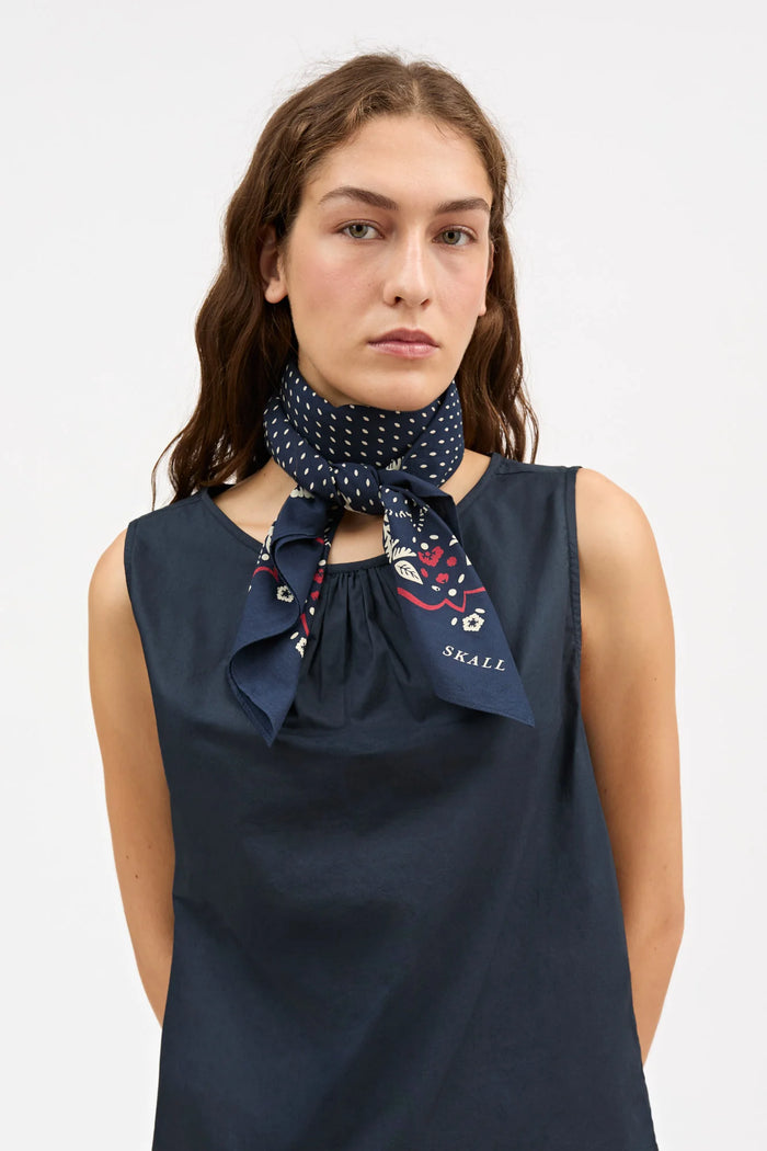Skall Studio - Juniper Big Scarf - Navy/Red/Ecru
