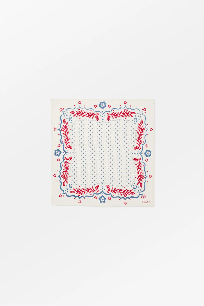 Skall Studio - Juniper Scarf - Cream/Blue/Red