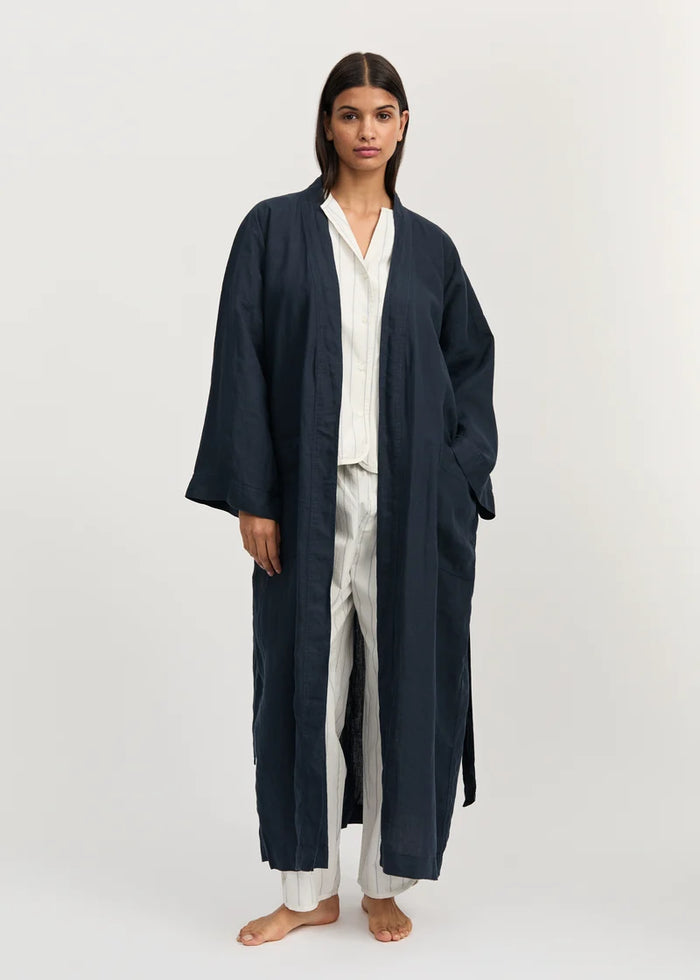 Aiayu - Kimono Linen - Navy