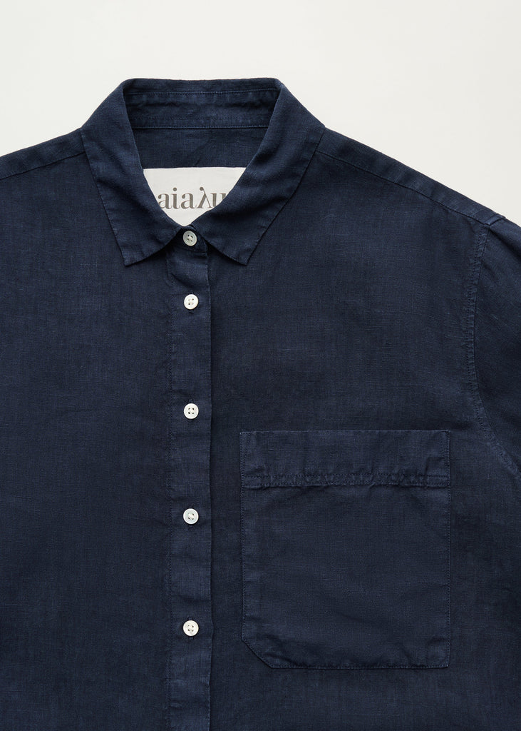 Aiayu - Lynette Shirt Linen - Navy