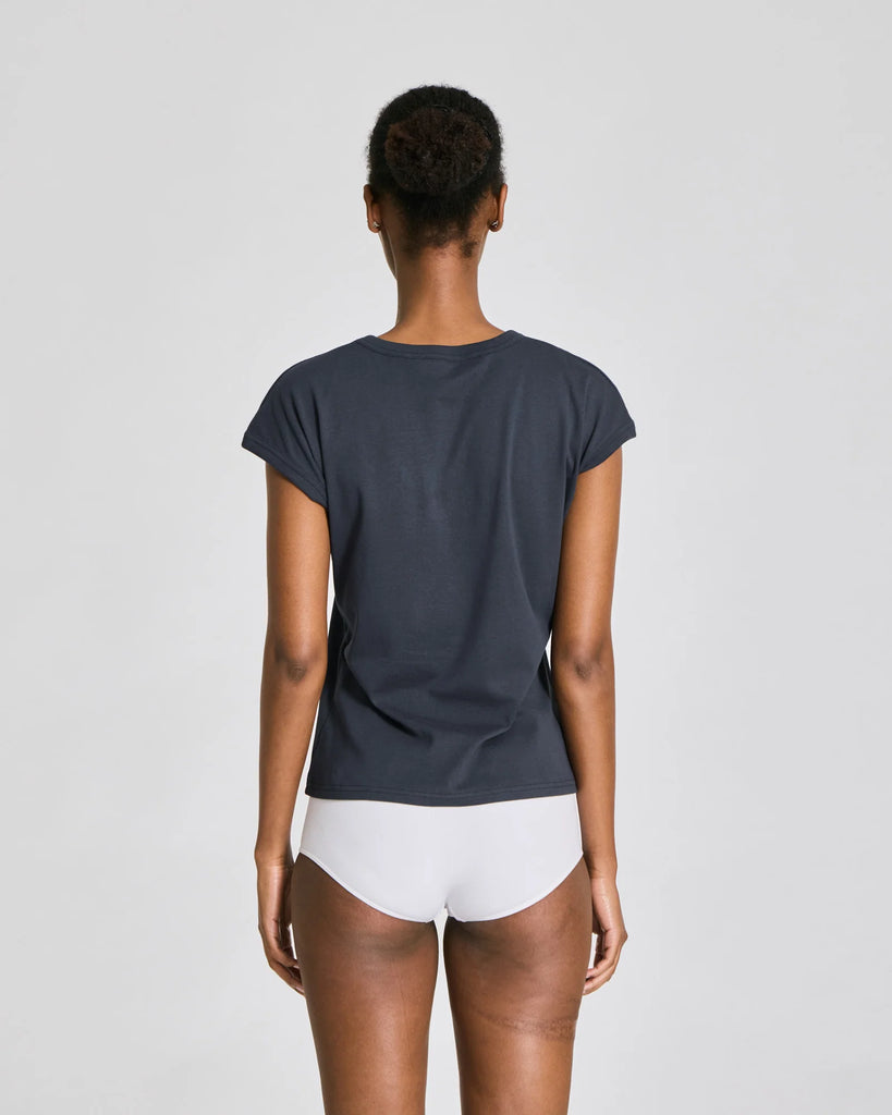 Gai+Lisva - Malou Rib Tee - Polar Night