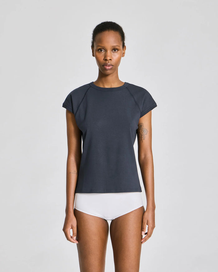 Gai+Lisva - Malou Rib Tee - Polar Night